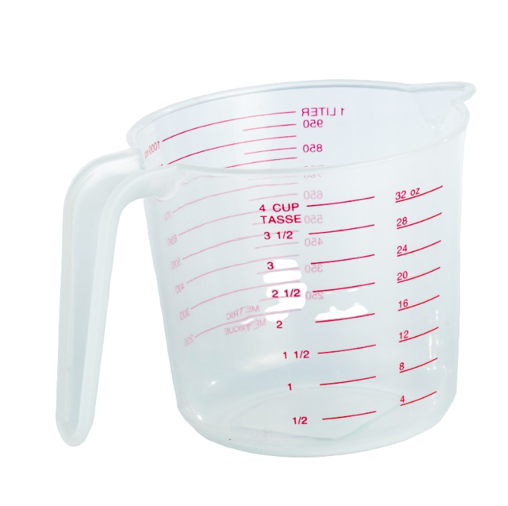 קנקן המסה + מדידה לחימום במיקרוגל 1 ליטר.