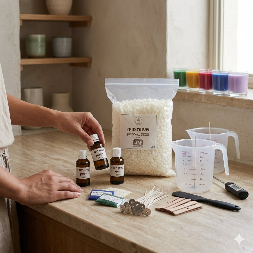 ערכה להכנת 12 נרות ריחניים למתחילים