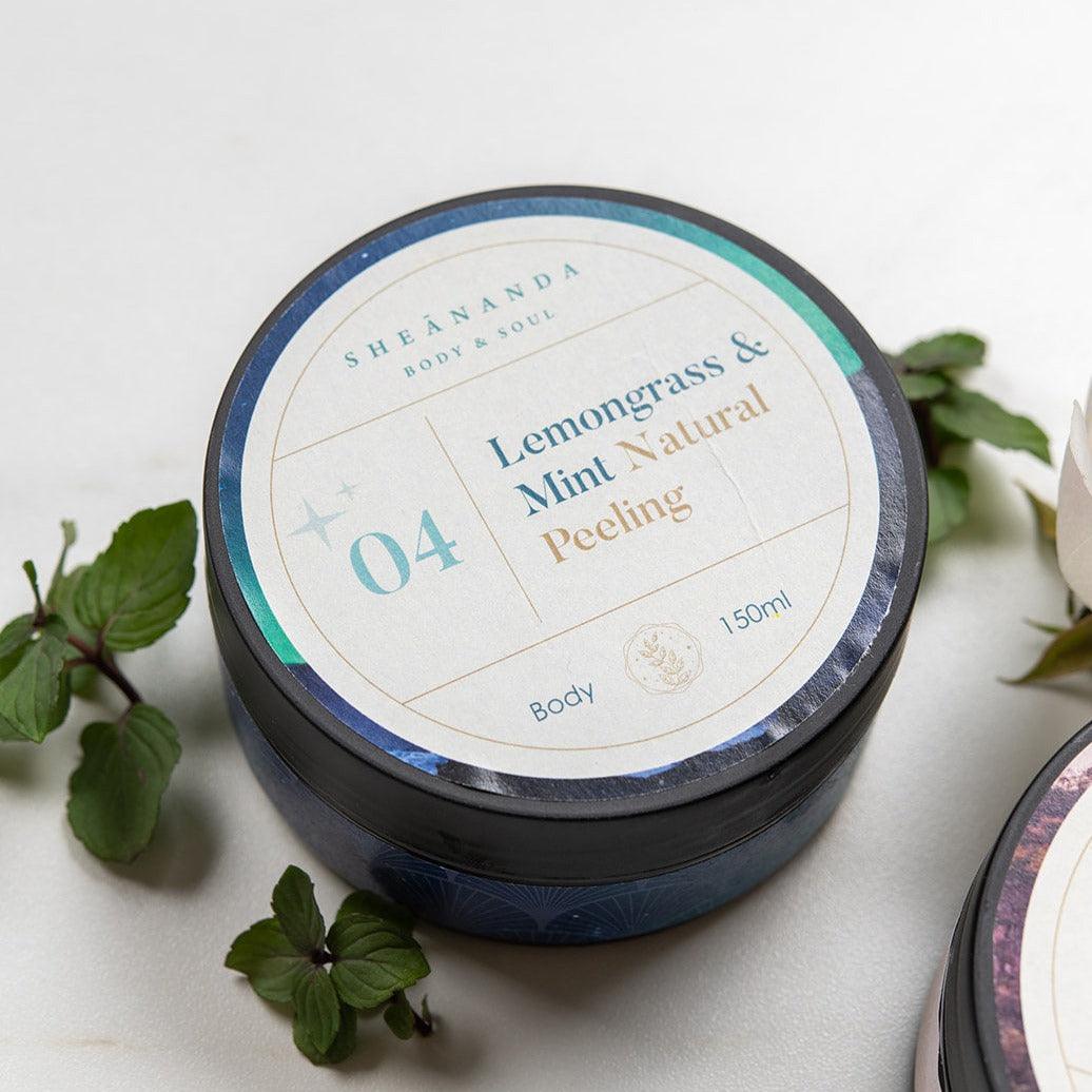 פילינג גוף ממלח ים המלח, שמנים צמחיים ושמנים אתרים למון גראס ומנטה - שיאננדה