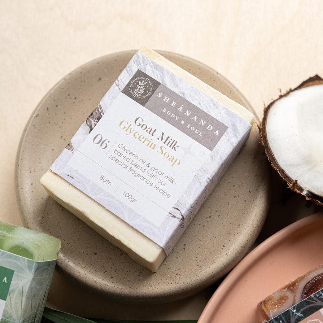 סבון חלב עיזים מועשר בשמנים אתרים גרניום ולבנדר - שיאננדה