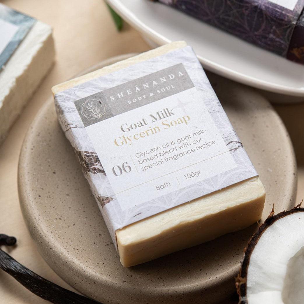 סבון חלב עיזים מועשר בשמנים אתרים גרניום ולבנדר - שיאננדה